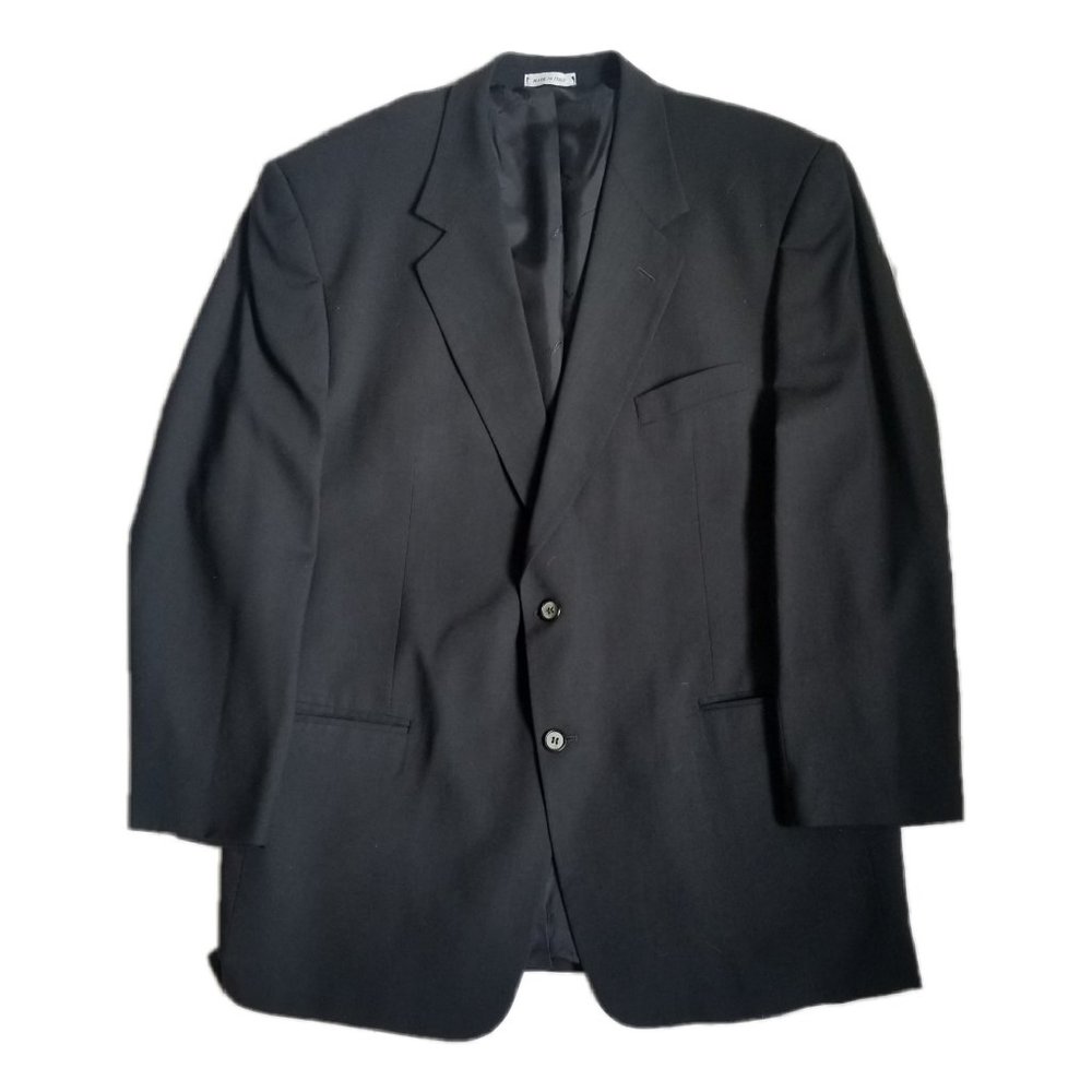 YVES SAINT LAURENT Black Wool Suit Jacket Size XL